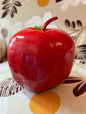 Red Decorative Ceramic Apple Accent
